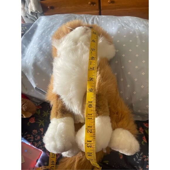 American Wego Toy White & Tan 13" Sitting Maltese Cat Plush Stuffed Animal - Picture 12 of 14